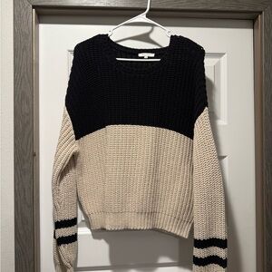 Z Supply Black and Cream Knit Sweater